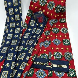 Tommy Hilfiger Red and Blue Patterned Ties